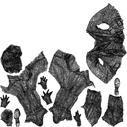 scanned 3D woman business mix, photogrammetry people for Enscape and V-Ray, wireframe top-down view