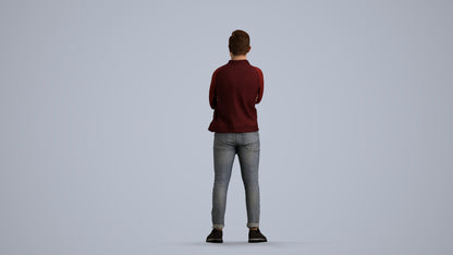 realistic 3D people boy casual kids, render-ready for V-Ray and Corona, FBX OBJ, front view render