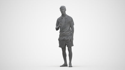 scanned 3D man casual standing, photogrammetry people for Enscape and V-Ray, three-quarter front view render
