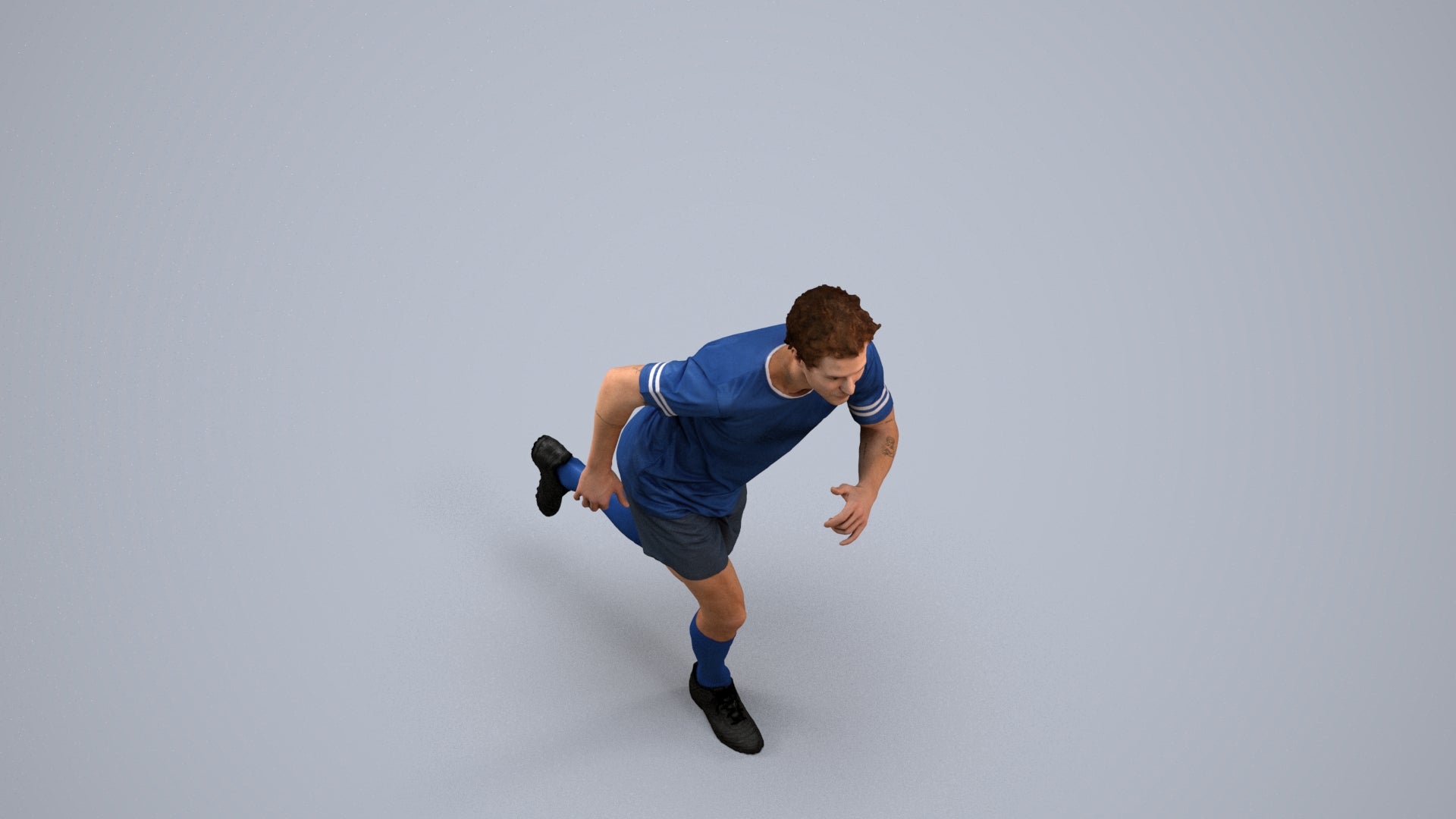 3D people model man sport, scanned human for 3ds Max rendering, back view render