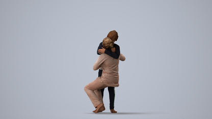 realistic 3D human girl kids, archviz people FBX OBJ for Blender, three-quarter view render