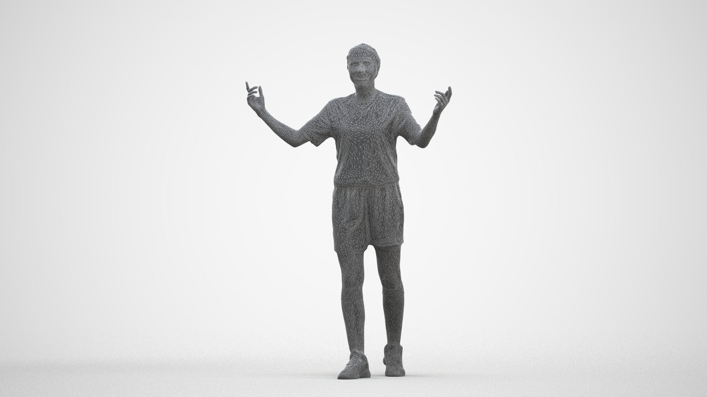scanned 3D woman sport, photogrammetry people for Enscape and V-Ray, three-quarter front view render