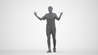scanned 3D woman sport, photogrammetry people for Enscape and V-Ray, three-quarter front view render
