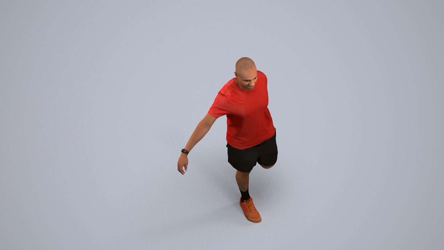 scanned 3D man sport, photogrammetry people for Enscape and V-Ray, back view render