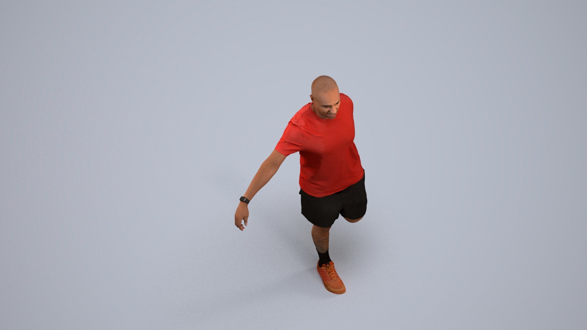 scanned 3D man sport, photogrammetry people for Enscape and V-Ray, back view render