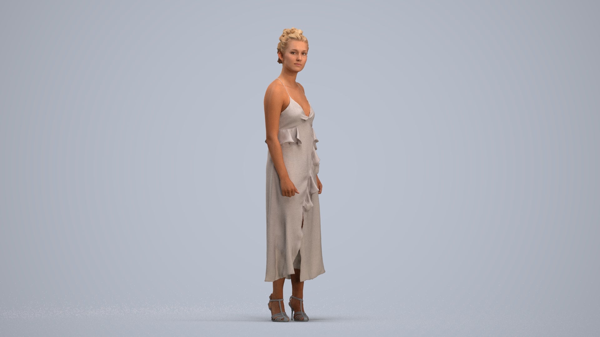 scanned 3D woman formal formalaffairs, photogrammetry people for Enscape and V-Ray, standing pose render