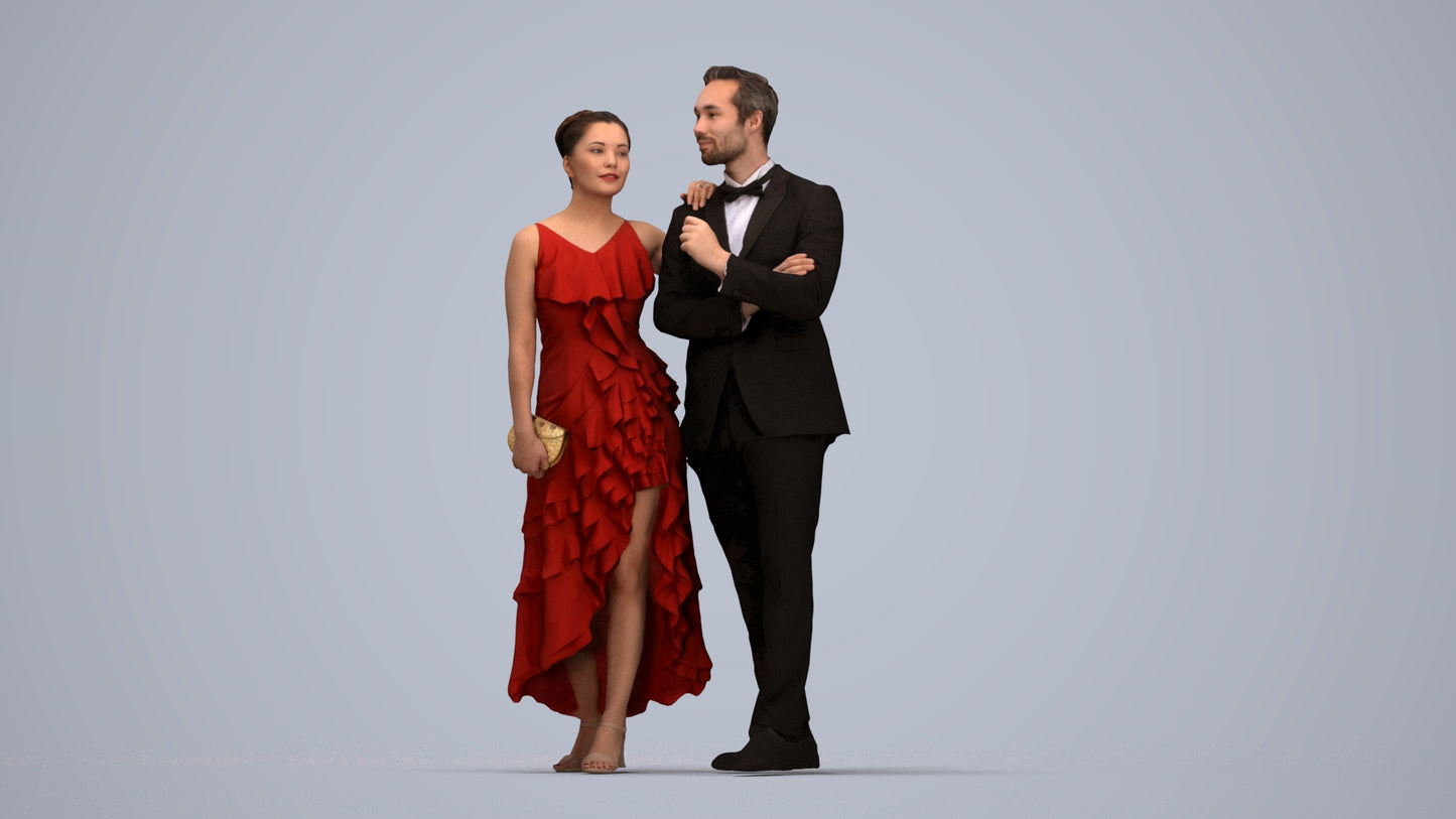 3D human model woman formal formalaffairs, photogrammetry scanned person for archviz, top-down view render