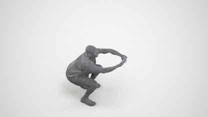 photogrammetry 3D man sport, realistic human model archviz FBX, wireframe three-quarter view