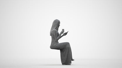 realistic 3D human woman formal formalaffairs, archviz people FBX OBJ for Blender, wireframe side view