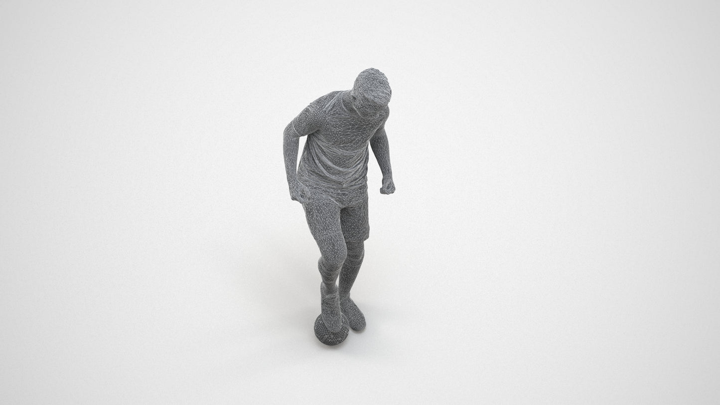 scanned 3D man sport, photogrammetry people for Enscape and V-Ray, wireframe three-quarter view