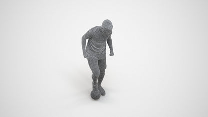 scanned 3D man sport, photogrammetry people for Enscape and V-Ray, wireframe three-quarter view