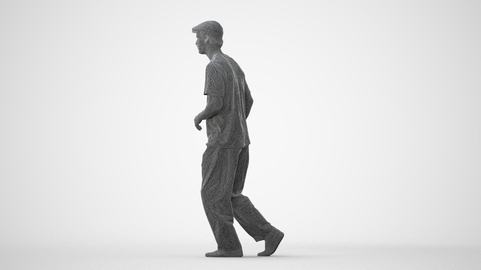 realistic 3D people man casual walking, render-ready for V-Ray and Corona, FBX OBJ, square thumbnail
