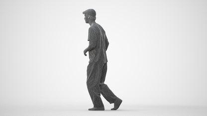 realistic 3D people man casual walking, render-ready for V-Ray and Corona, FBX OBJ, square thumbnail