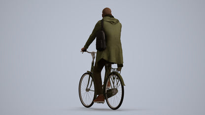 3D human model man casual sitting, photogrammetry scanned person for archviz, front view render