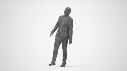 realistic 3D people man business, render-ready for V-Ray and Corona, FBX OBJ, wireframe back view