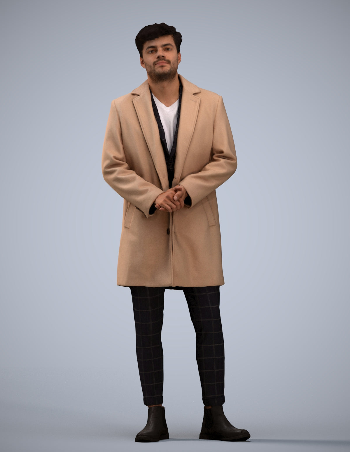 realistic 3D human man business standing, archviz people FBX OBJ for Blender