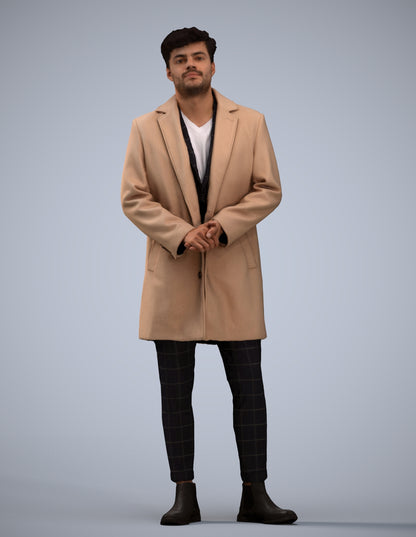 realistic 3D human man business standing, archviz people FBX OBJ for Blender