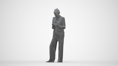 realistic 3D woman business, scanned archviz people for Blender and 3ds Max, wireframe back view