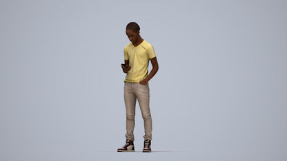 3D people model boy casual kids, scanned human for 3ds Max rendering, top-down view render