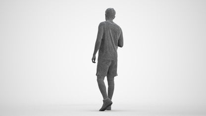 scanned 3D man sport, photogrammetry people for Enscape and V-Ray, wireframe front view