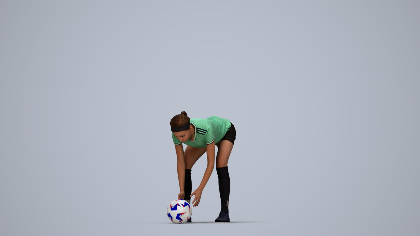 realistic 3D people woman sport, render-ready for V-Ray and Corona, FBX OBJ, top-down view render