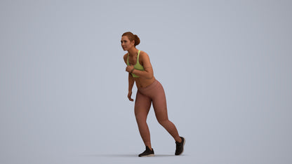 3D people model woman sport, scanned human for 3ds Max rendering, standing pose render