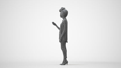 3D scanned woman standing casual, photorealistic archviz people for Enscape and SketchUp, square thumbnail