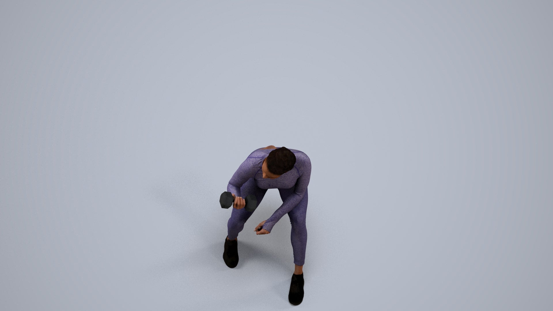 realistic 3D human woman sport, archviz people FBX OBJ for Blender, back view render