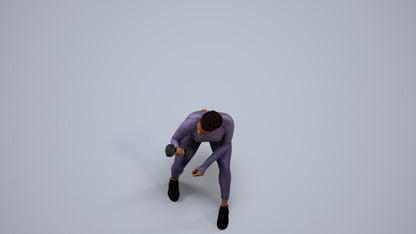realistic 3D human woman sport, archviz people FBX OBJ for Blender, back view render