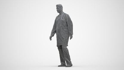 3D people model man medical, scanned human for 3ds Max rendering, three-quarter front view render