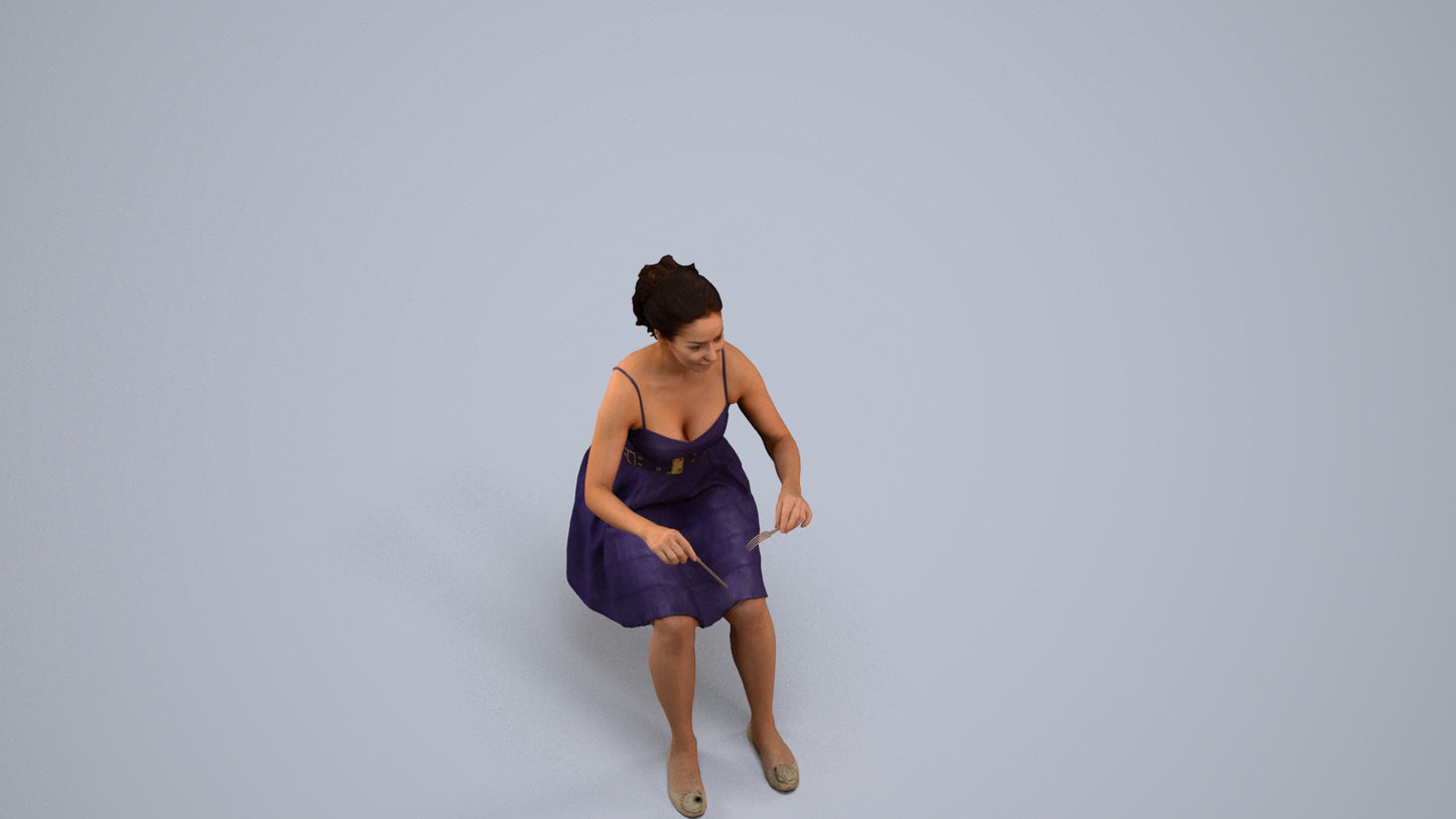 realistic 3D human woman formal formalaffairs, archviz people FBX OBJ for Blender, back view render