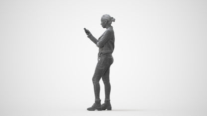 photogrammetry 3D woman casual standing, realistic human model archviz FBX, square thumbnail