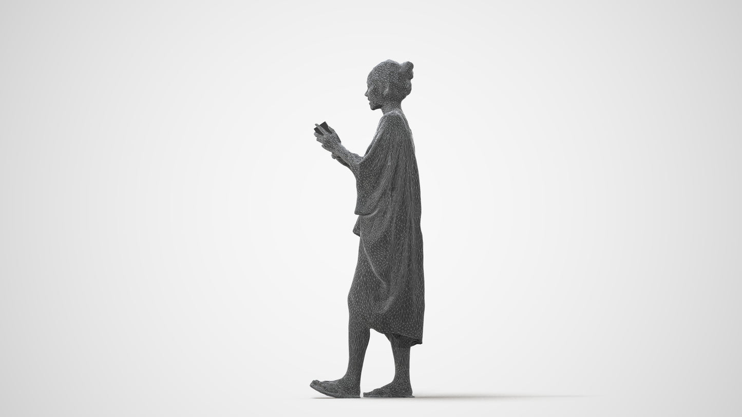 photogrammetry 3D woman walking, realistic human model archviz FBX, square thumbnail