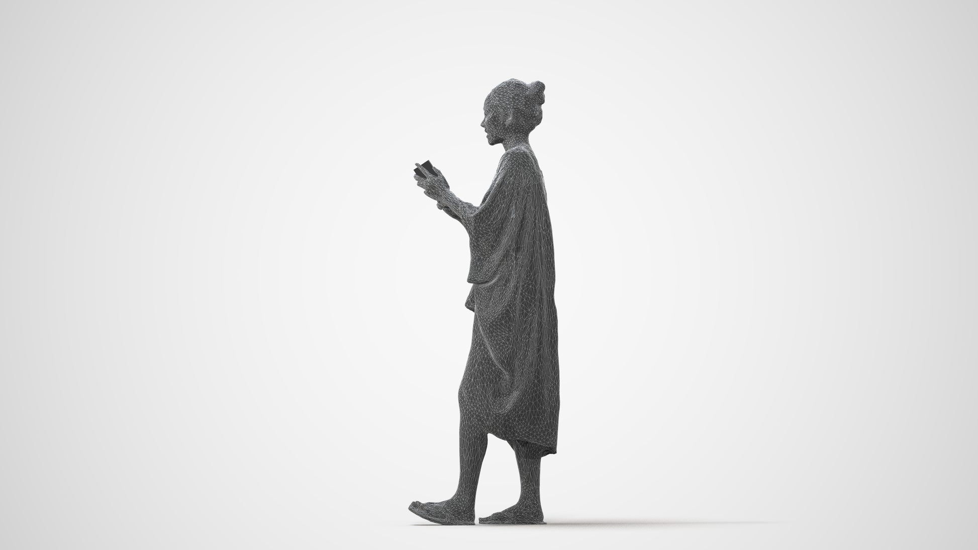 photogrammetry 3D woman walking, realistic human model archviz FBX, square thumbnail