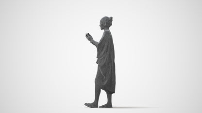 photogrammetry 3D woman walking, realistic human model archviz FBX, square thumbnail