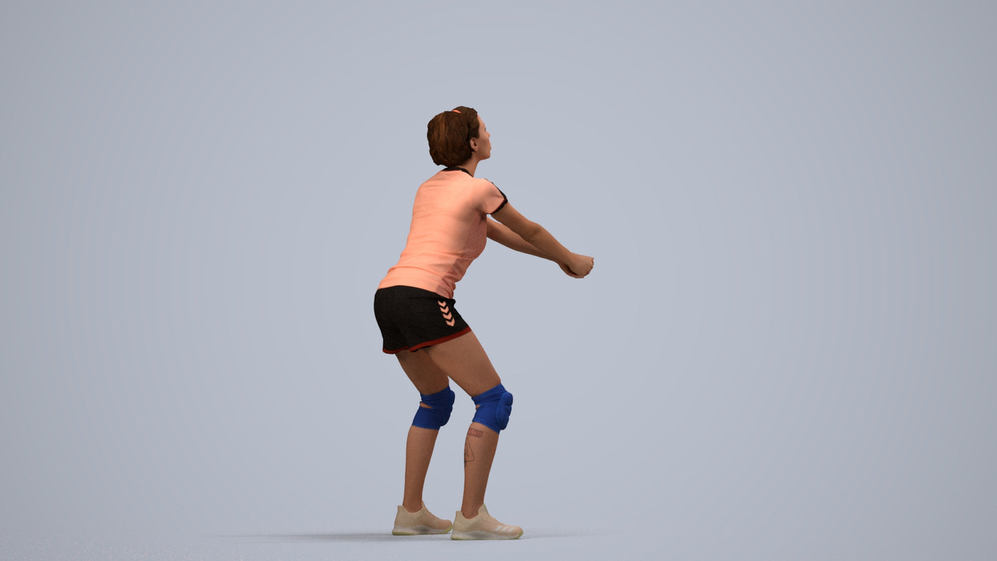 scanned 3D woman sport, photogrammetry people for Enscape and V-Ray, side view render