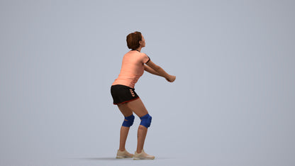 scanned 3D woman sport, photogrammetry people for Enscape and V-Ray, side view render