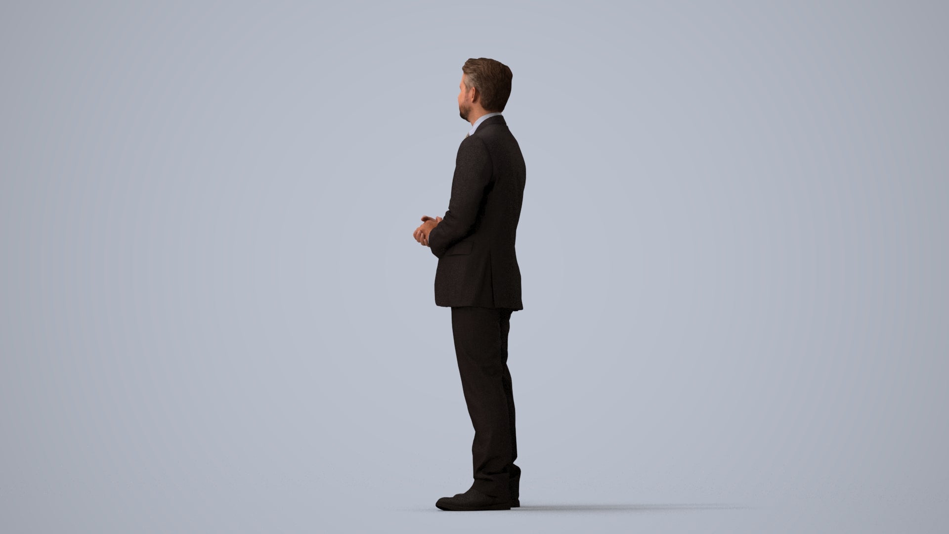 scanned 3D man business, photogrammetry people for Enscape and V-Ray, three-quarter view render