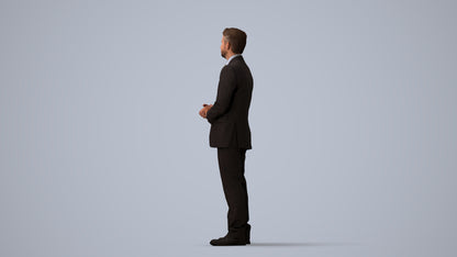 scanned 3D man business, photogrammetry people for Enscape and V-Ray, three-quarter view render