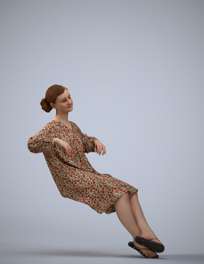 3D scanned girl kids casual, photorealistic archviz people for Enscape and SketchUp