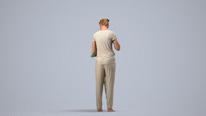 photogrammetry 3D girl mix, realistic human model archviz FBX, side view render