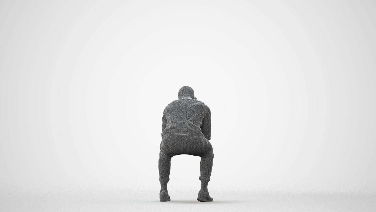 3D scanned man sitting business, photorealistic archviz people for Enscape and SketchUp, square thumbnail