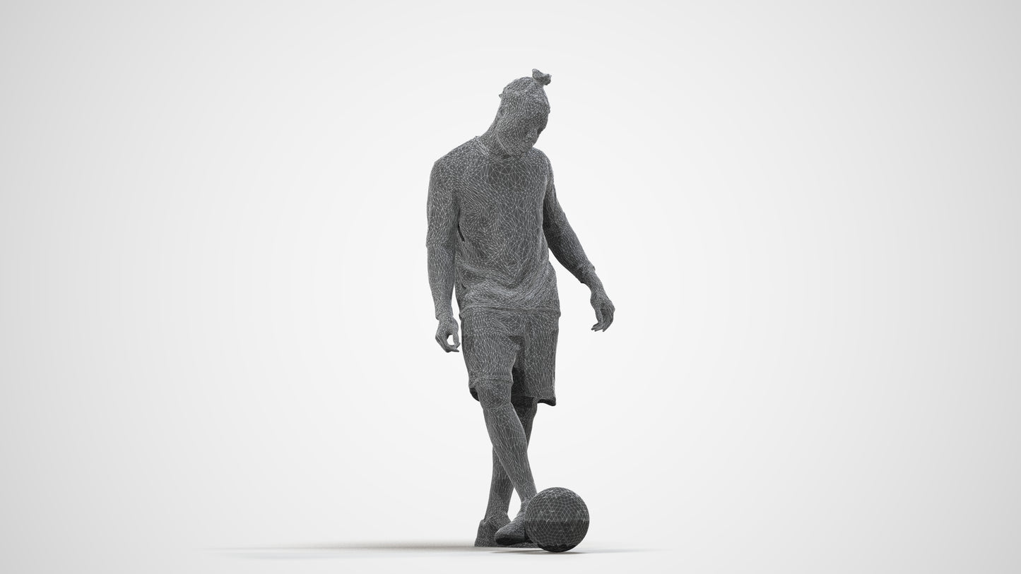 realistic 3D man sport, scanned archviz people for Blender and 3ds Max, wireframe side view