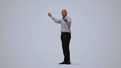 realistic 3D man business, scanned archviz people for Blender and 3ds Max, top-down view render
