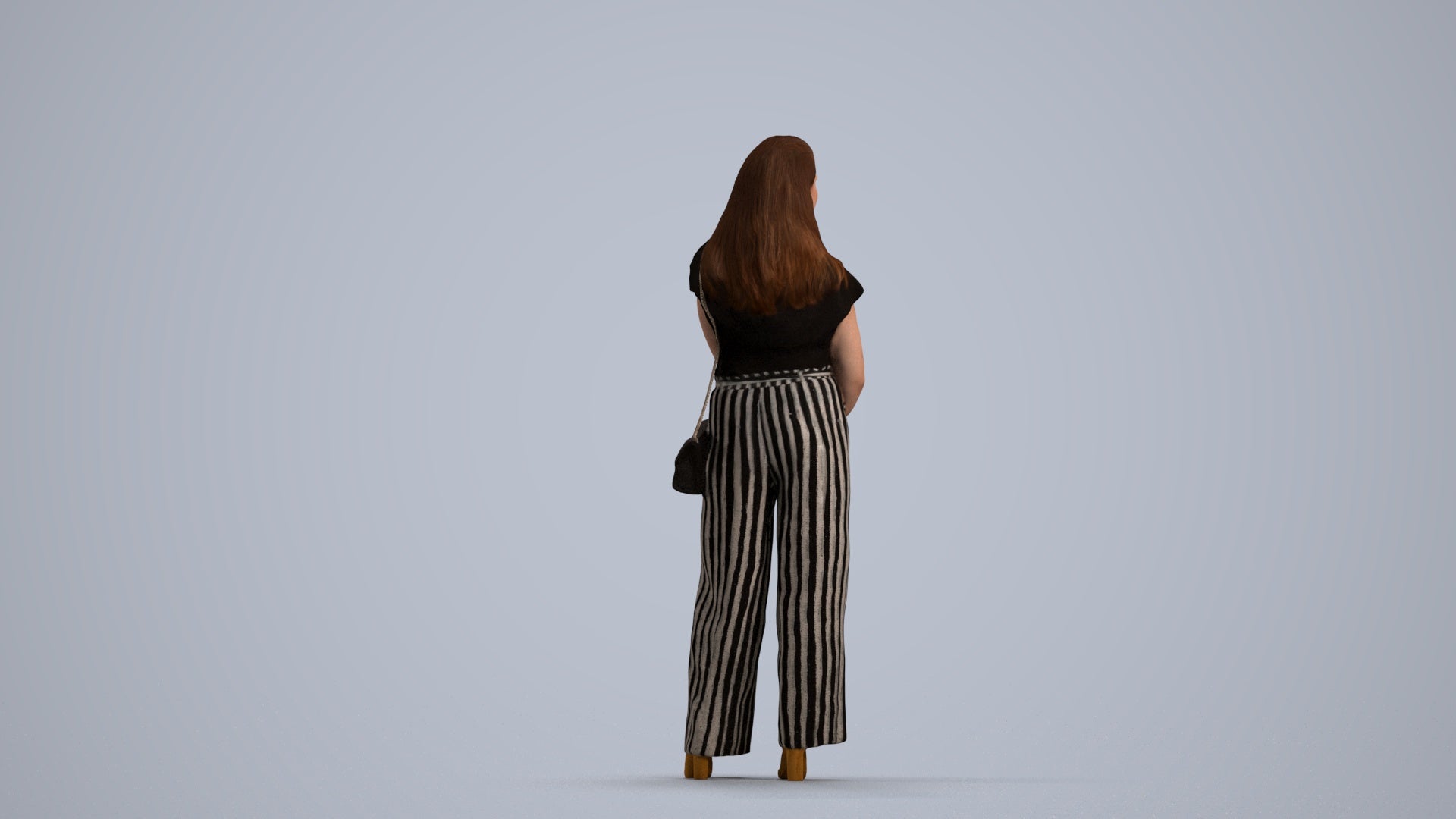 realistic 3D people woman casual standing, render-ready for V-Ray and Corona, FBX OBJ, front view render