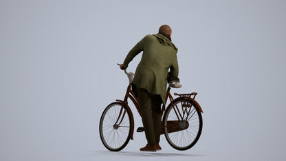 photogrammetry 3D man casual cycling, realistic human model archviz FBX, front view render