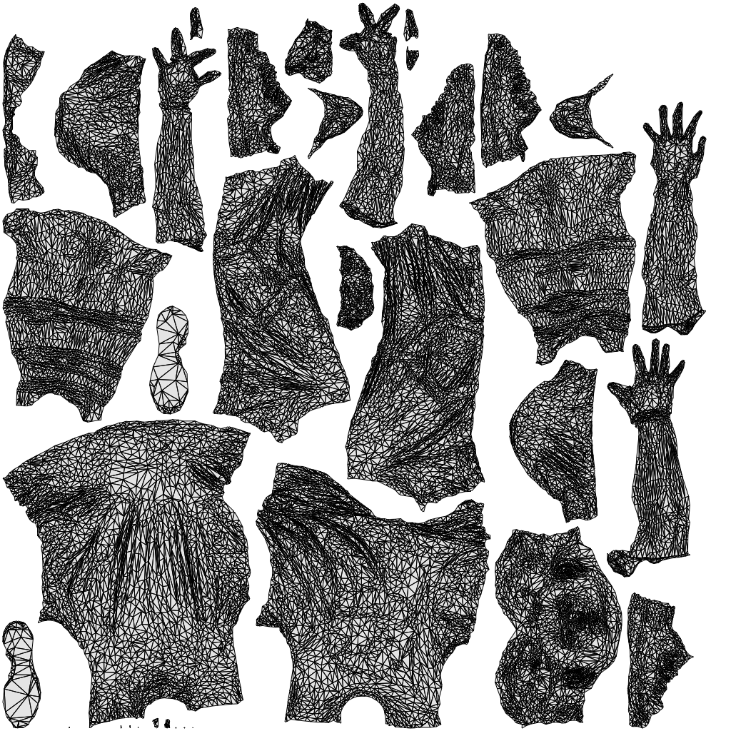 scanned 3D man sport, photogrammetry people for Enscape and V-Ray, wireframe top-down view