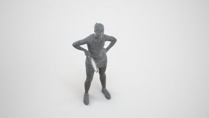 realistic 3D girl sport, scanned archviz people for Blender and 3ds Max, wireframe three-quarter view