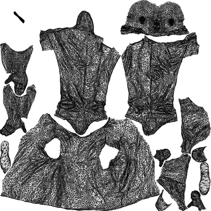 photogrammetry 3D man hospitality, realistic human model archviz FBX, wireframe top-down view
