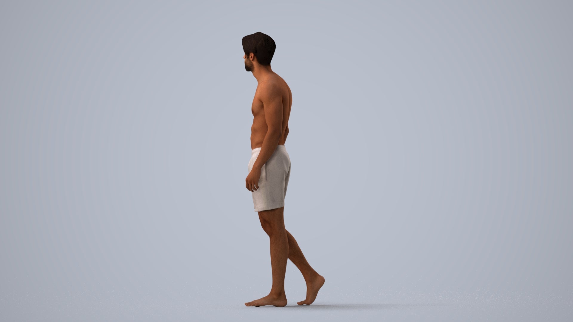 realistic 3D people man pool, render-ready for V-Ray and Corona, FBX OBJ, three-quarter view render